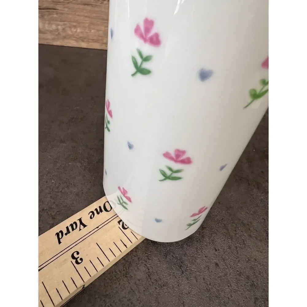 Vintage FTD Floral Hearts White Porcelain 6.5 Bud Vase Japan